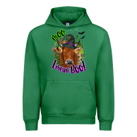 Emerald Moo i mean boo Cow Urban Hoodie - NancyCooperArtShop