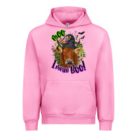 Fuchsia Pink Moo i mean boo Cow Urban Hoodie - NancyCooperArtShop