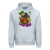 Heather Grey Moo i mean boo Cow Urban Hoodie - NancyCooperArtShop