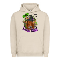 Pigment French Oak Moo i mean boo Cow Urban Hoodie - NancyCooperArtShop