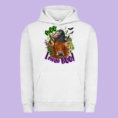 Moo I Mean Boo Cow Urban Hoodie Designed By Nancycooperartshop