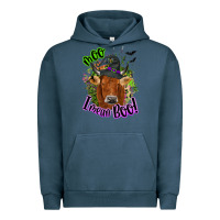Pigment Midnight Navy Moo i mean boo Cow Urban Hoodie - NancyCooperArtShop
