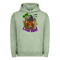 Pigment Oil Green Moo i mean boo Cow Urban Hoodie - NancyCooperArtShop