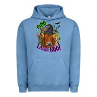 Pigment Pebble Blue Moo i mean boo Cow Urban Hoodie - NancyCooperArtShop