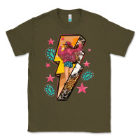 Army Green cowgirl with lightning bolt Classic Tee - texasbilliewilder