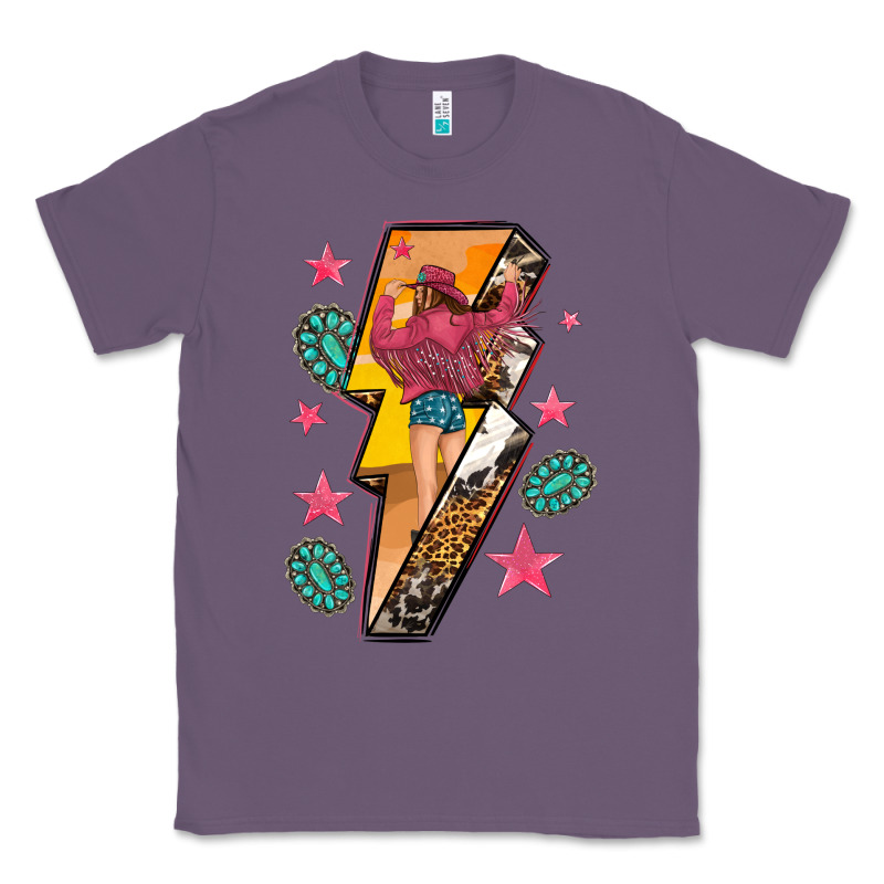 Cowgirl With Lightning Bolt Classic Tee by texasbilliewilder | Teevron