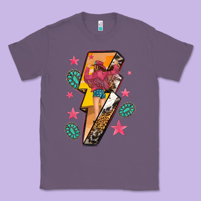 Classic Tee cowgirl with lightning bolt