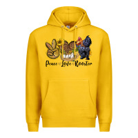Lemon peace love rooster Premium Hoodie - LillyAllenDesigns