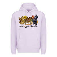 Lilac peace love rooster Premium Hoodie - LillyAllenDesigns
