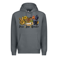 Rock peace love rooster Premium Hoodie - LillyAllenDesigns