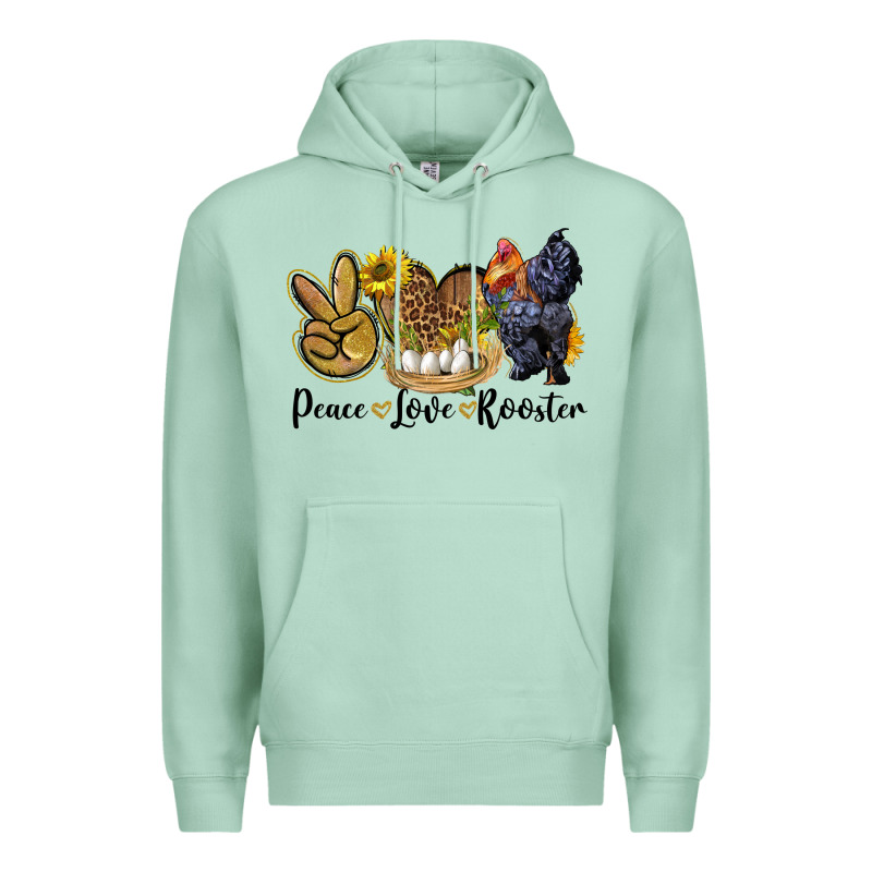 Peace Love Rooster Premium Hoodie by LillyAllenDesigns | Teevron