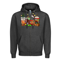 Charcoal Heather Christmas coffee cups with French Bulldog Zipper Hoodie - RanaPortraitStore