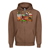Chestnut Christmas coffee cups with French Bulldog Zipper Hoodie - RanaPortraitStore