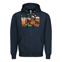 Navy Christmas coffee cups with French Bulldog Zipper Hoodie - RanaPortraitStore