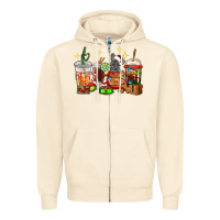 Sandshell Christmas coffee cups with French Bulldog Zipper Hoodie - RanaPortraitStore