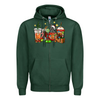Sports Green Christmas coffee cups with French Bulldog Zipper Hoodie - RanaPortraitStore