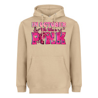 Mushroom In October We Wear Pink Heavyweight Hoodie - texasbilliewilder