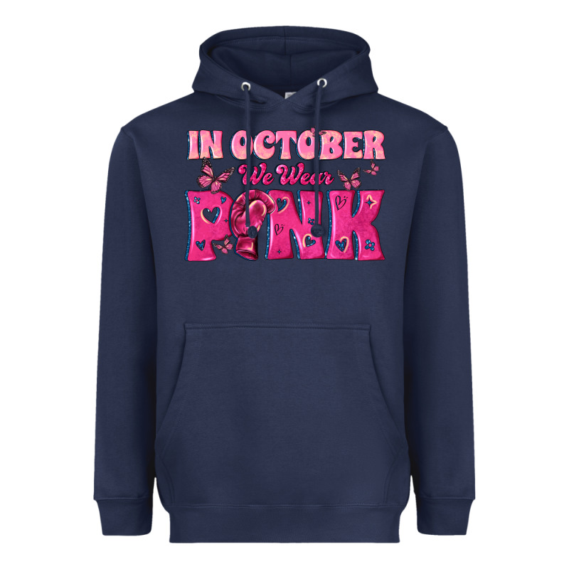 In October We Wear Pink Heavyweight Hoodie by texasbilliewilder | Teevron