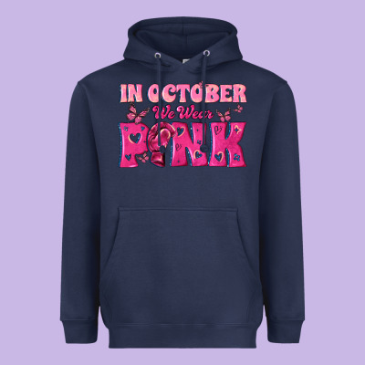 In October We Wear Pink Heavyweight Hoodie Designed By Texasbilliewilder