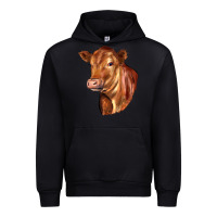 Black red angus cattle cow Urban Hoodie - LillyAllenDesigns