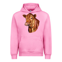 Fuchsia Pink red angus cattle cow Urban Hoodie - LillyAllenDesigns