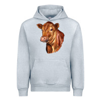 Heather Grey red angus cattle cow Urban Hoodie - LillyAllenDesigns