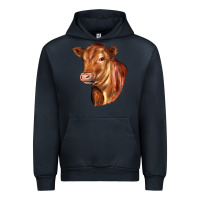Navy red angus cattle cow Urban Hoodie - LillyAllenDesigns