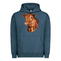 Pigment Midnight Navy red angus cattle cow Urban Hoodie - LillyAllenDesigns