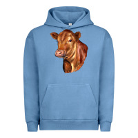 Pigment Pebble Blue red angus cattle cow Urban Hoodie - LillyAllenDesigns