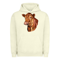 Pigment Pistachio red angus cattle cow Urban Hoodie - LillyAllenDesigns