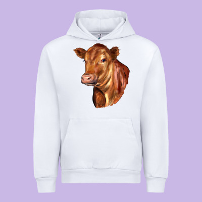 Red Angus Cattle Cow Urban Hoodie Designed By Lillyallendesigns