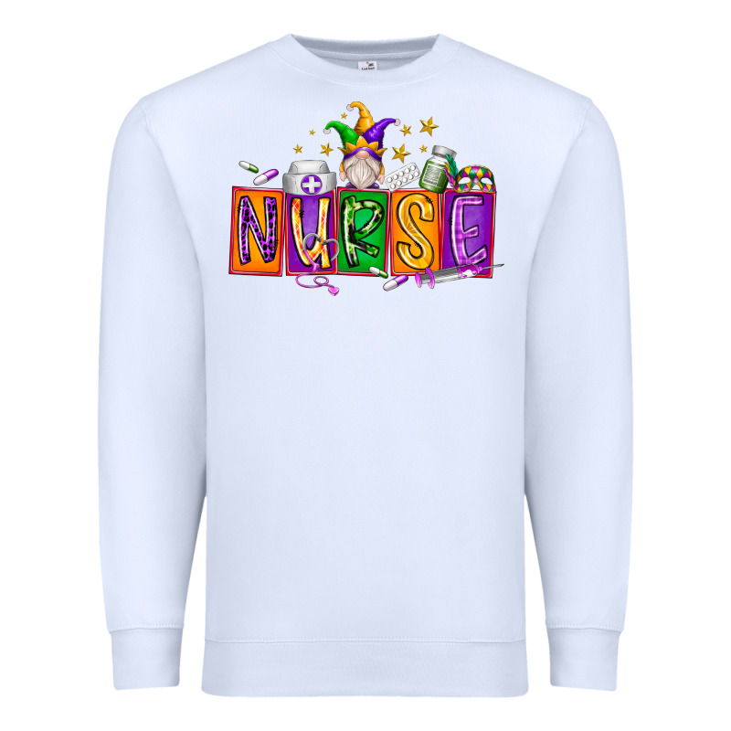 Nurse Mardi Gras Premium Sweatshirt by RacoonDesign | Teevron