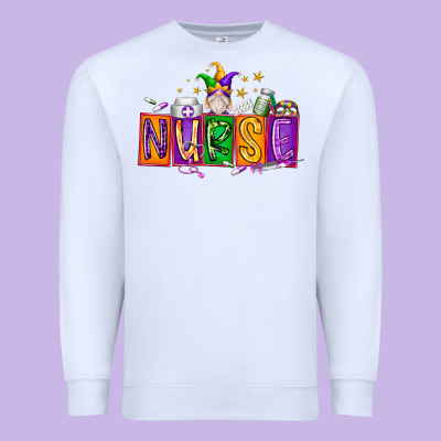 Nurse Mardi Gras Premium Sweatshirt Designed By Racoondesign