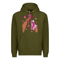 Army Green afro sneakers and heels Premium Hoodie - NancyCooperArtShop