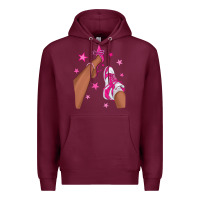Burgundy afro sneakers and heels Premium Hoodie - NancyCooperArtShop