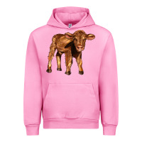 Fuchsia Pink red angus calf Urban Hoodie - LillyAllenDesigns