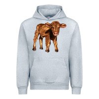 Heather Grey red angus calf Urban Hoodie - LillyAllenDesigns