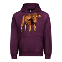 Mauve Wine red angus calf Urban Hoodie - LillyAllenDesigns