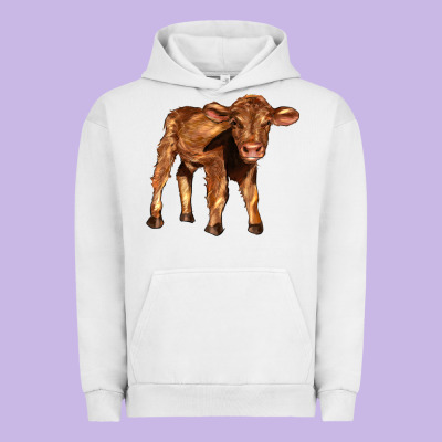 Red Angus Calf Urban Hoodie Designed By Lillyallendesigns