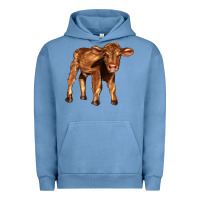 Pigment Pebble Blue red angus calf Urban Hoodie - LillyAllenDesigns