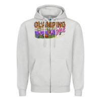 Dove Grey glamping girl Zipper Hoodie - texasbilliewilder
