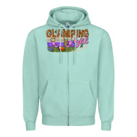 Seafoam glamping girl Zipper Hoodie - texasbilliewilder