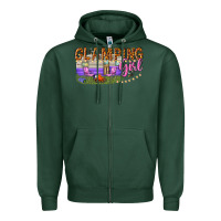 Sports Green glamping girl Zipper Hoodie - texasbilliewilder