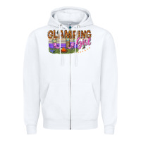White glamping girl Zipper Hoodie - texasbilliewilder