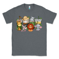 Charcoal Heather cute baby safari animals coffee cups Classic Tee - texasbilliewilder