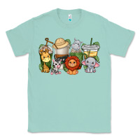 Seafoam cute baby safari animals coffee cups Classic Tee - texasbilliewilder