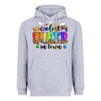 Heather Grey coolest queer in town Heavyweight Hoodie - Zillion Design Studio