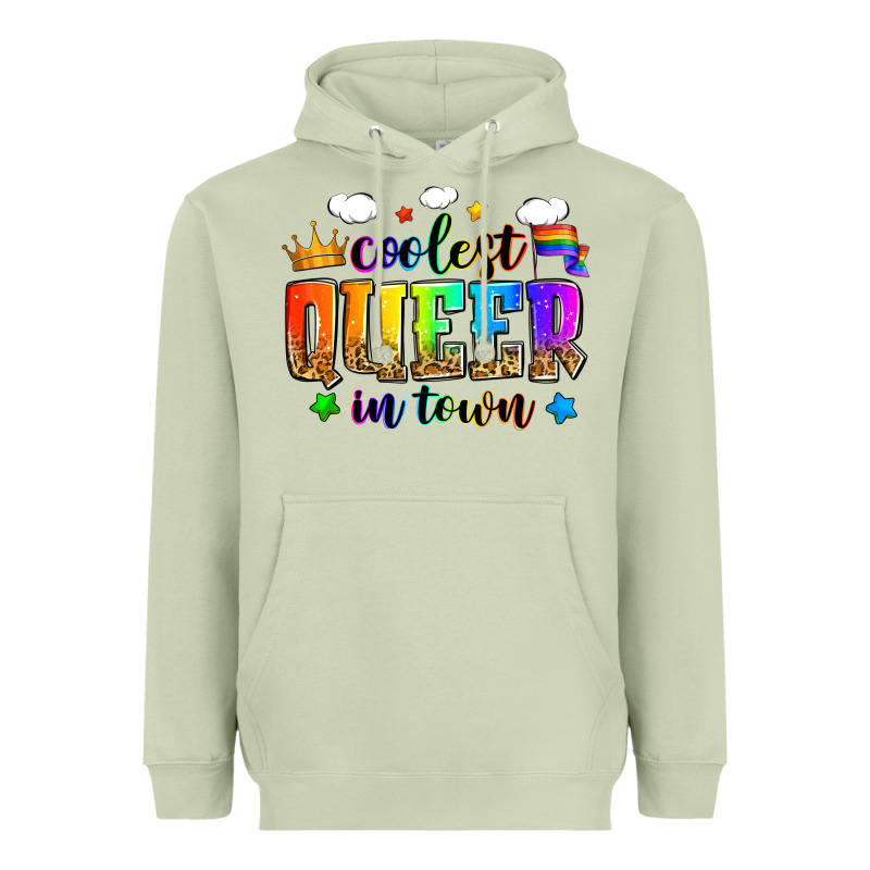 Coolest Queer In Town Heavyweight Hoodie by Zillion Design Studio | Teevron