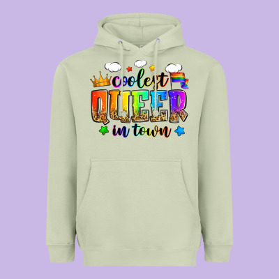 Coolest Queer In Town Heavyweight Hoodie Designed By Zillion Design Studio