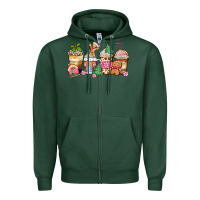 Sports Green pink gingerbread coffee cups Zipper Hoodie - Zillion Design Studio
